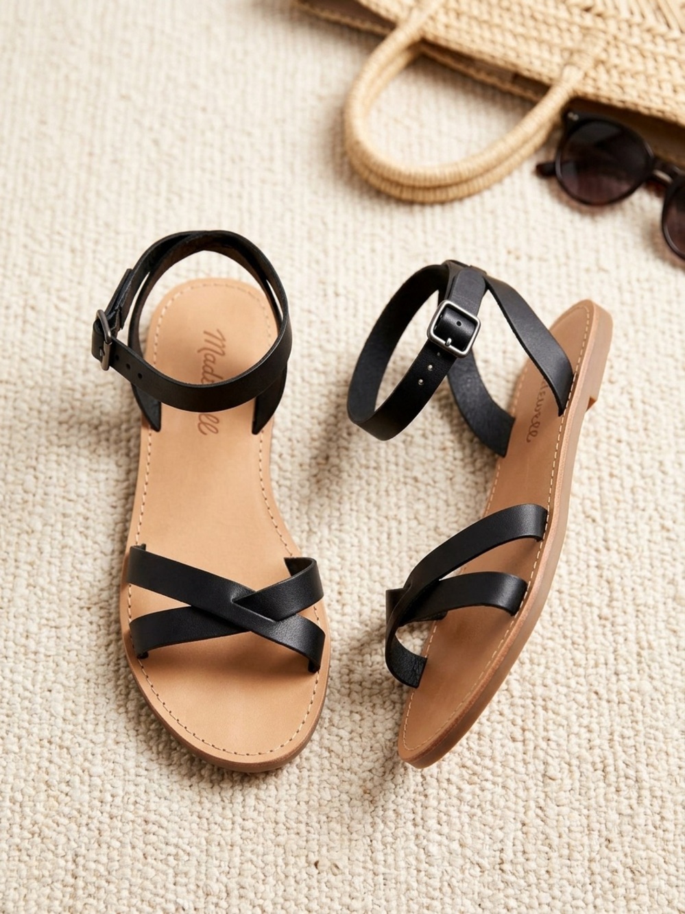 Madewell The Boardwalk Ankle-Wrap Sandal Leather Size 7 G2005